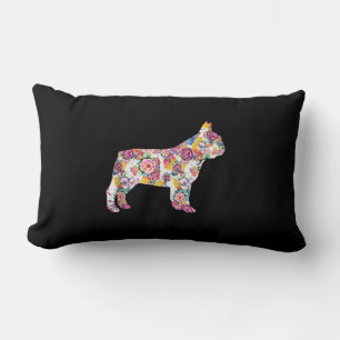 Coussin Rectangle motif de fleur bulldog français cadeau de chien c