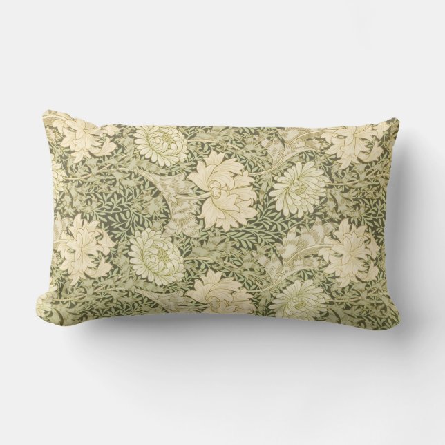 Coussin Rectangle Motif de fleurs de Chrysanthemum (par William Morr (Recto)