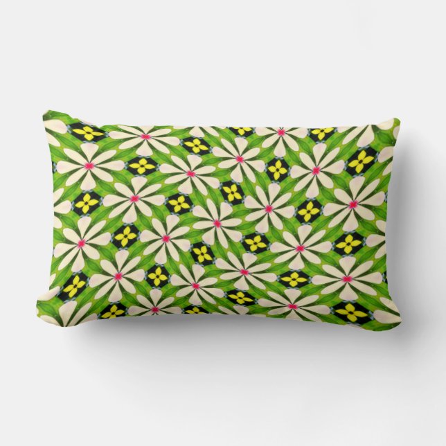 Coussin Rectangle Motif de fleurs esthétiques (Recto)