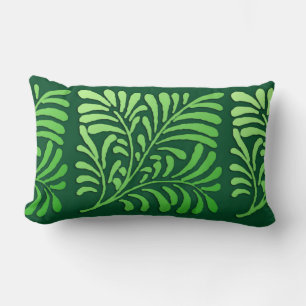 Coussin Rectangle Motif de fougères Art déco - tons verts