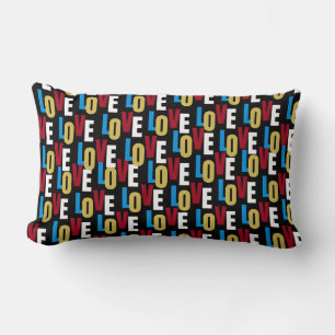 Coussin Rectangle Motif de mots d'amour