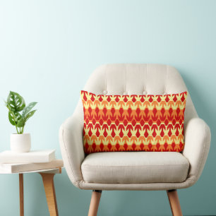 Coussin Rectangle Motif de navire rouge et de flèche jaune