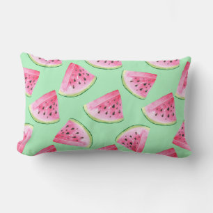 Coussin Rectangle Motif de pastèque en Aquarelle Wa