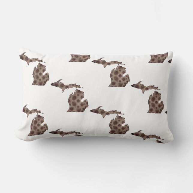 Coussin Rectangle Motif de pierres de Petoskey (Recto)