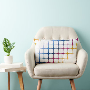 Coussin Rectangle Motif de point de croix coloré sans couture