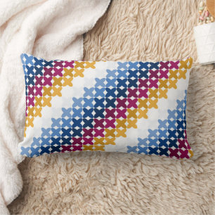 Coussin Rectangle Motif de point de croix coloré sans couture