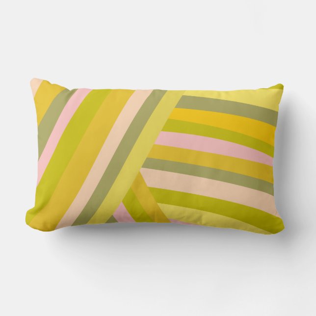 Coussin Rectangle Motif de rayures Citrus modernes (Recto)