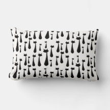 Motif de silhouette de chat noir rétro atomique