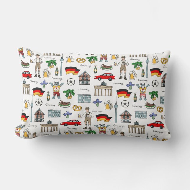 Coussin Rectangle Motif de symboles de l'Allemagne |