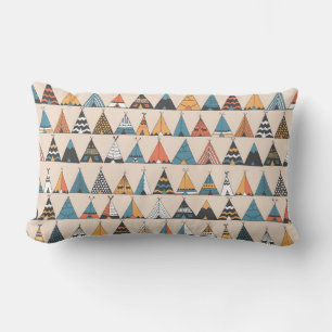Coussin Rectangle Motif de tipi. Tente d'été autochtone de Wigwam