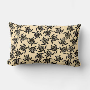 Coussin Rectangle Motif de tortue répétée de style côtier d'été