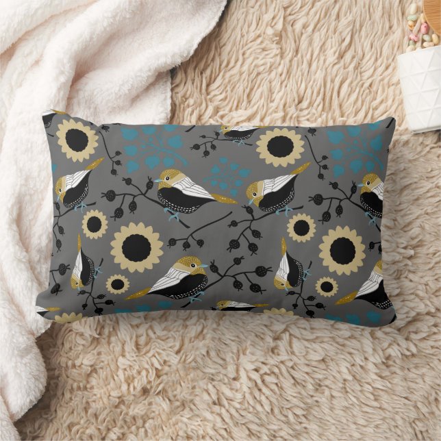 Coussin Rectangle Motif des oiseaux de pousse (Couverture)