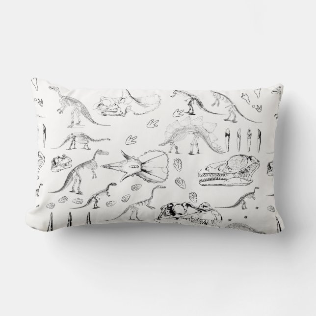 Coussin Rectangle Motif des os fossiles de dinosaures (Recto)