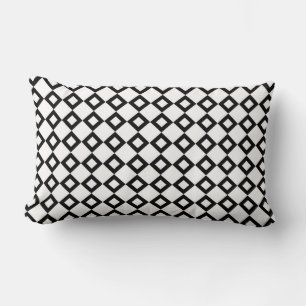 Coussin Rectangle Motif Diamant blanc et noir