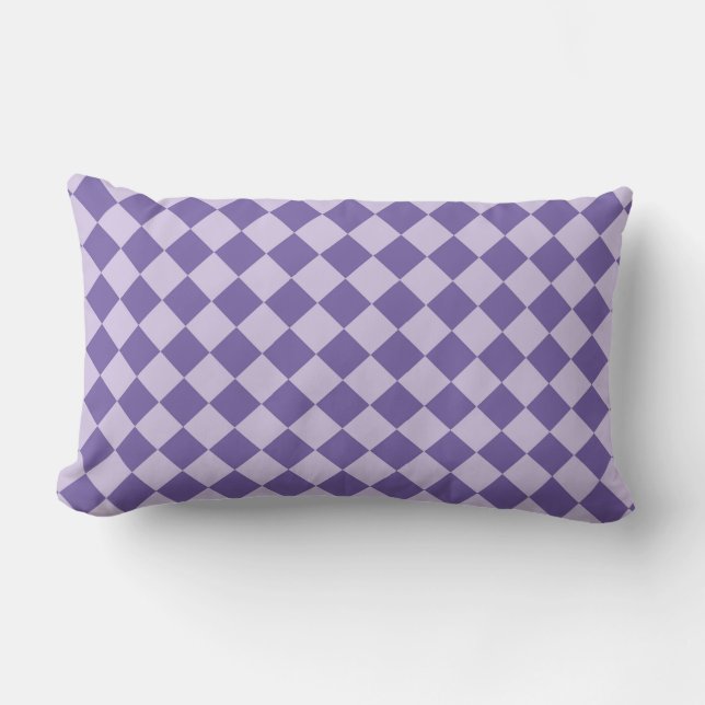 Coussin Rectangle Motif diamant damier violet (Recto)