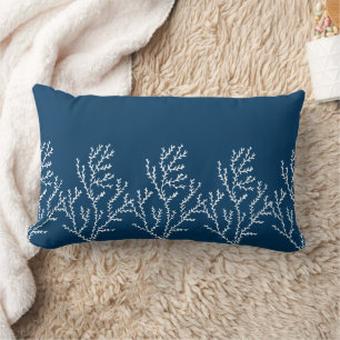 Coussin Rectangle Motif élégant d'algue - thème bleu turquoise