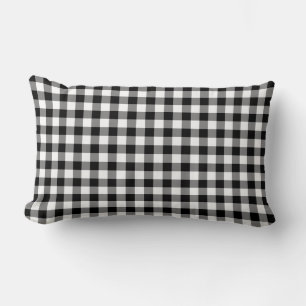 Coussin Rectangle Motif En vichy noir et blanc