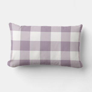Coussin Rectangle Motif En vichy violet et blanc