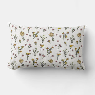 Coussin Rectangle Motif floral botanique victorien sombre et maussad