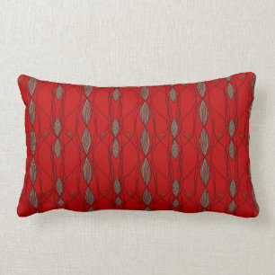 Coussin Rectangle Motif génial rouge et beige