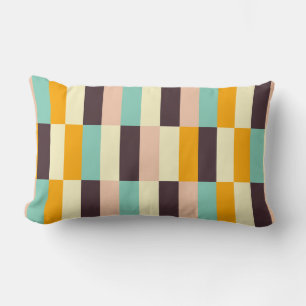 Coussin Rectangle Motif géométrique coloré avec des rayures vertical