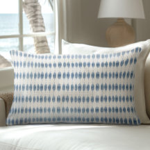 Motif géométrique côtier bleu et blanc