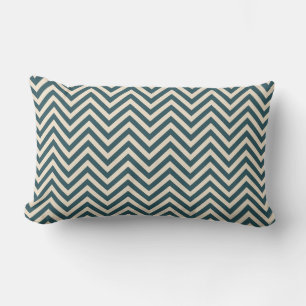 Coussin Rectangle Motif géométrique Emerald Off-White Chevron