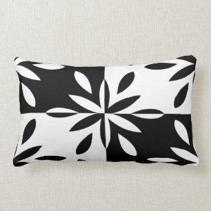 Coussin Rectangle Motif géométrique en noir et blanc