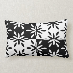 Coussin Rectangle Motif géométrique en noir et blanc