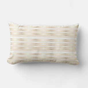 Coussin Rectangle Motif Gold Cream Stripes