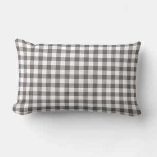 Coussin Rectangle Motif gris et blanc En vichy