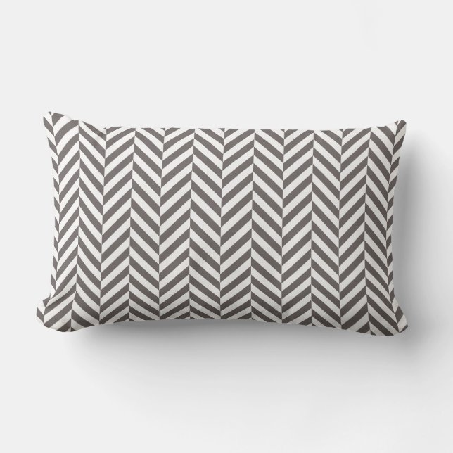 Coussin Rectangle Motif gris Herringbone (Recto)