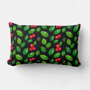 Coussin Rectangle Motif inspiré de la nature avec des feuilles verte
