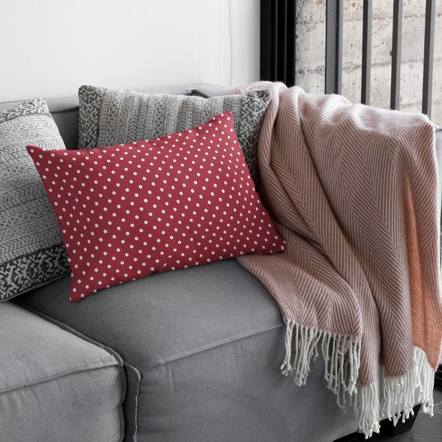 Coussin Rectangle Motif jolis points burgundy (Créateur téléchargé)