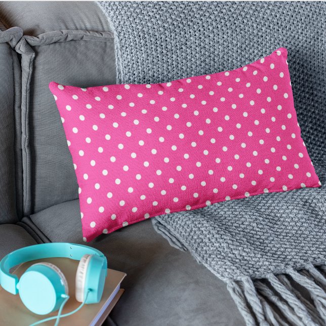 Coussin Rectangle Motif jolis points roses chauds (Créateur téléchargé)