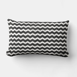 Coussin Rectangle Motif Kohl Black Chevron