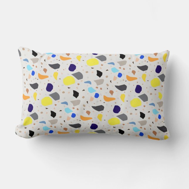 Coussin Rectangle Motif moderne rétro Terrazzo coloré (Recto)