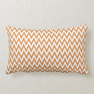 Coussin Rectangle Motif orange et blanc de rayures de zigzag de