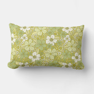 Coussin Rectangle Motif Pastel vert et jaune