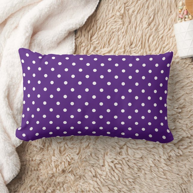 Coussin Rectangle Motif Pois mignon et violet foncé (Couverture)