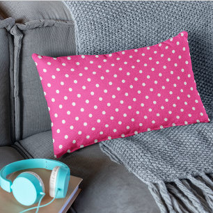 Coussin Rectangle Motif Pois mignon rose