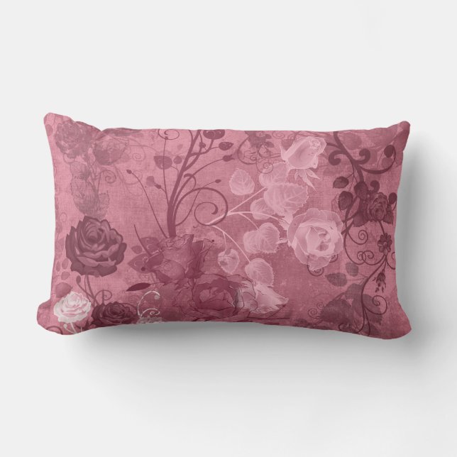 Coussin Rectangle Motif posé par rose de cru de KRW en Bourgogne (Recto)