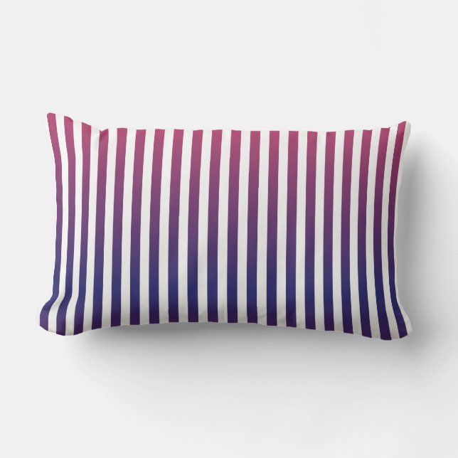 Coussin Rectangle Motif Purple Ombre Stripes (Recto)
