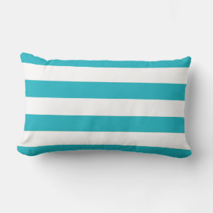 Coussin Rectangle Motif Rayures Bleu Aqua
