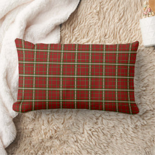 Coussin Rectangle Motif rouge Tartan