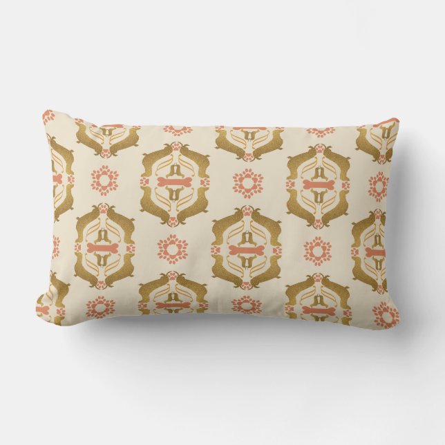 Coussin Rectangle Motif royal d'amoureux des chiens du baroque | de (Recto)