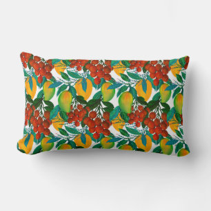 Coussin Rectangle Motif sans couture avec une mangue fraîche et exot