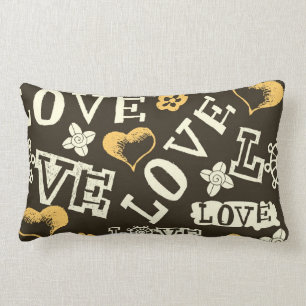 Coussin Rectangle Motif tiré par la main d'amour