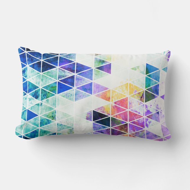 Coussin Rectangle Motif triangulaire brillant Grungy (Recto)