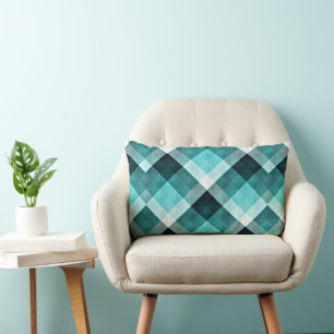 Coussin Rectangle Motif Turquoise géométrique